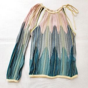 NWT$950 Missoni Open Shoulder One-Shoulder Sleeve Crochet-Knit Halter Top 40 S 4